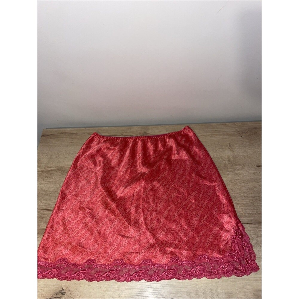 Victoria's Secret Cami L Pink Satin Lace Trim Chemise Slip Sleep Top Lace
